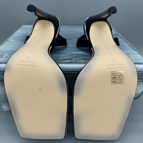 NEW Good American Women’s Crystal Crush Lucite Sandals Black Size 7.5 - Picture 7 of 9